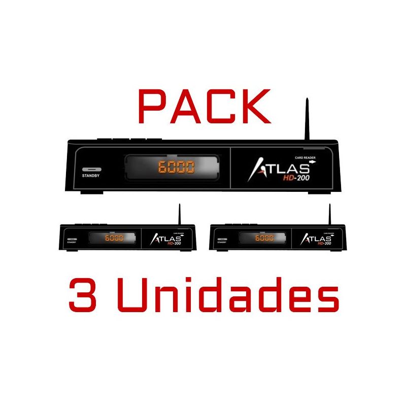 PACK 3 Units Receiver Satellite CRISTOR ATLAS HD 200s WIFI TWIN 2 SAT