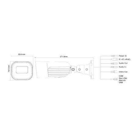 Provision I6 340IPE MVF Tubular IP 4MP H265 WDR IR60m 2 8 12mm