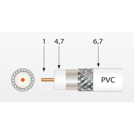 Cabo Coaxial CXT 1 PVC EN 50117 2 Class A 17VAtC Branco 100 M