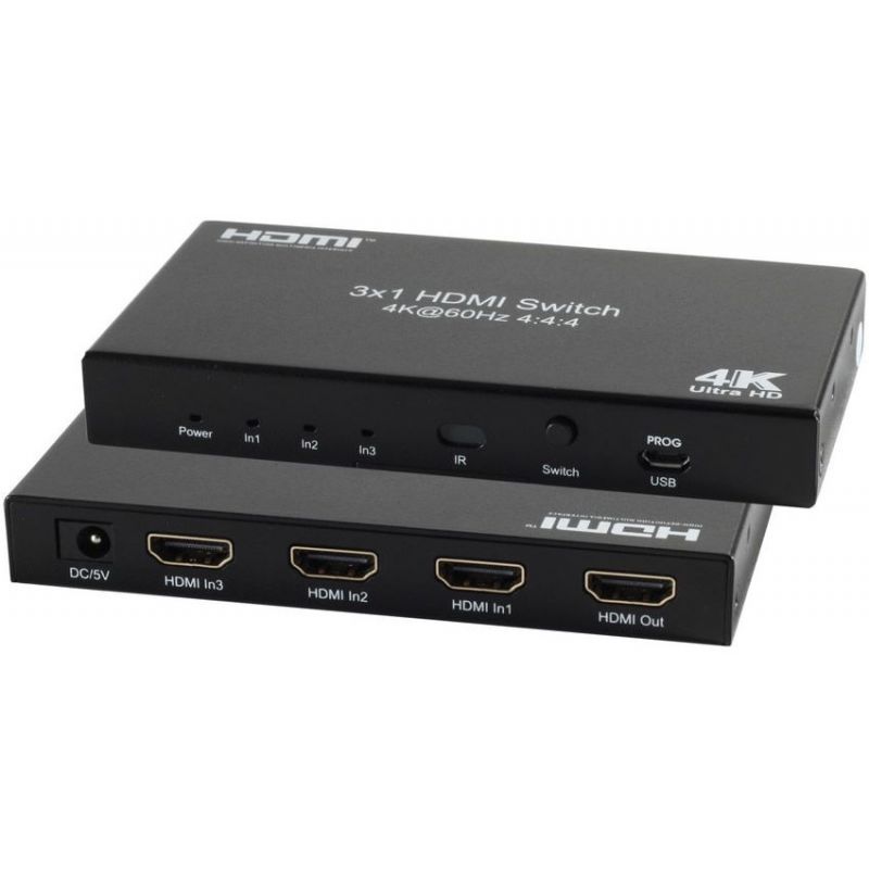 HDMI Switcher, 4K 2K 3x1 HDMI Switcher,3 Input 1 Output Port HDMI Hub for  Camera Xbox DVD HDTV PC Laptop TV