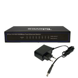 Ethernet Switch L2, Unmanaged 8 ports, 10/100/1000 Mbps Televes