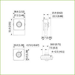 Dahua IPC-HUM8241-E1-L4 Mini caméra IP H265 sténopé 2M DN WDR…