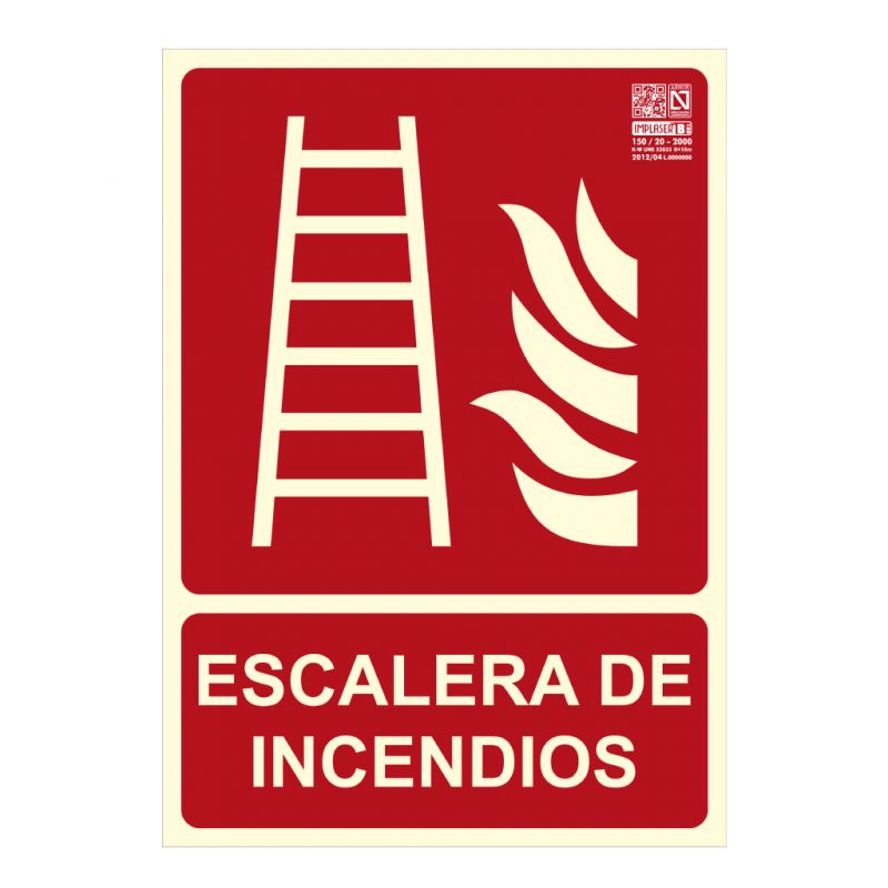 Implaser EX208N-A4 Sinal de saída de incêndio 29,7x21cm