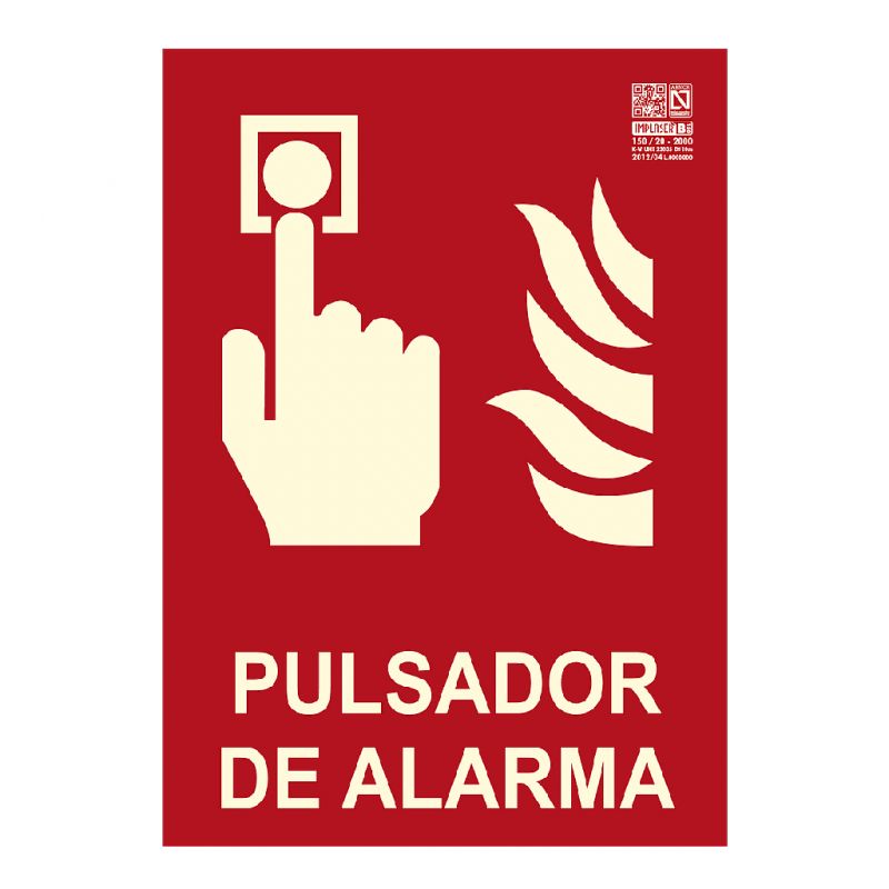 Implaser EX231N-A4 Sinal de botão de alarme sem moldura…