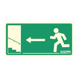 Implaser EV260N Stair climb exit sign left 32x16cm