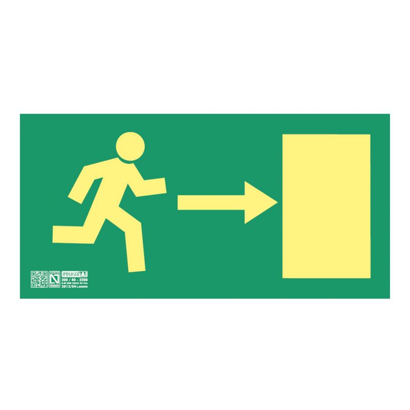 Implaser EV255L Right exit sign Class A 32x16cm