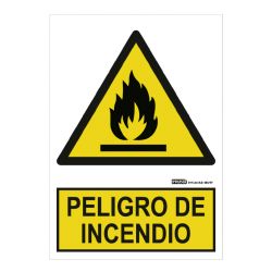 Implaser AD01-A4 Sinal de perigo de incêndio 29,7x21cm