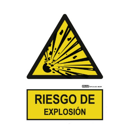 Implaser AD02-A4 Sinal de risco de explosão 29,7x21cm