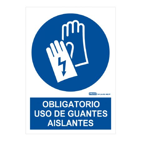 Implaser OB05-A4 Señal obligatorio uso guantes aislantes…