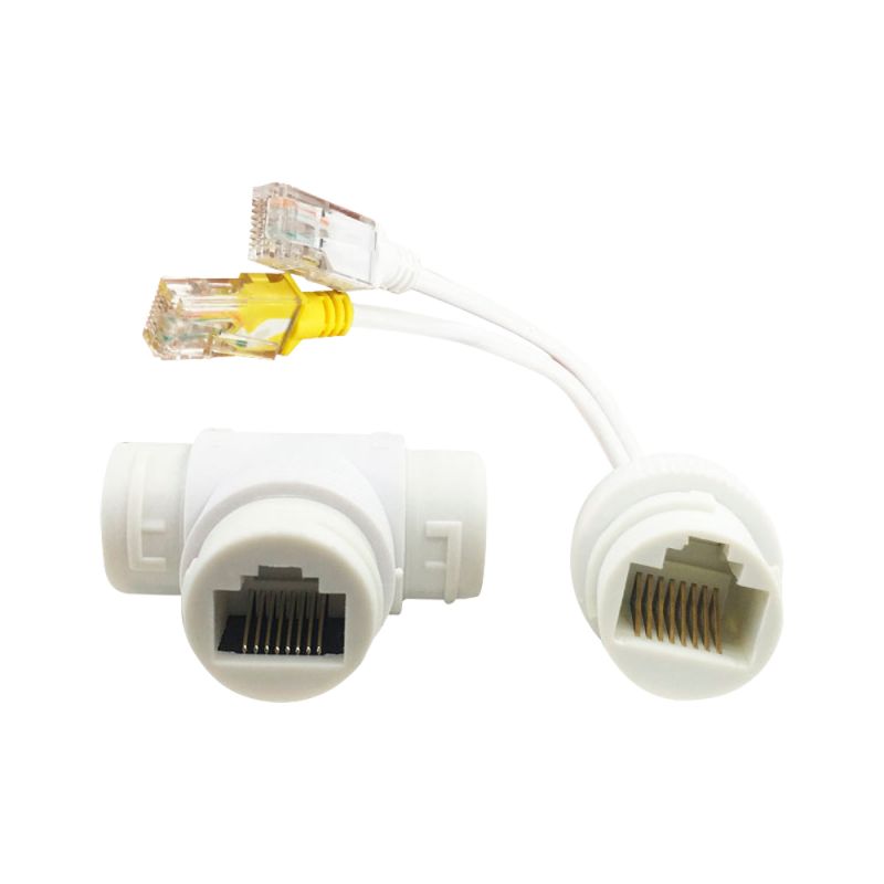 POE-DUAL-SINGLE-RJ45 - Combinador y separador Poe RJ45, Color blanco