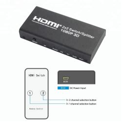 Distribuidor Switch Splitter HDMI 2X2 (2 entradas - 2 salidas) Puertos  matriz con Full Ultra HD 1080p 3D