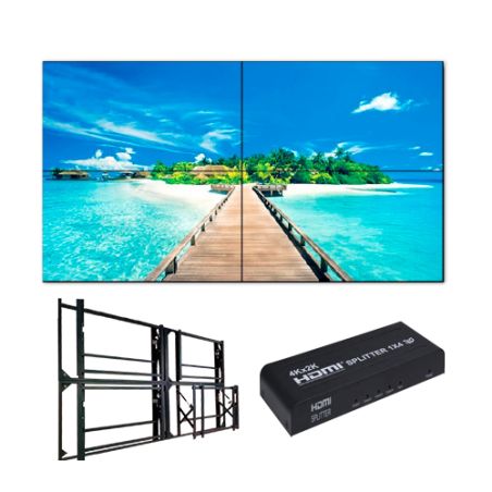 KIT-VIDEOWALL46-2X2-WALL-V2 - Kit de Videowall completo, Monitores LED 46\",…