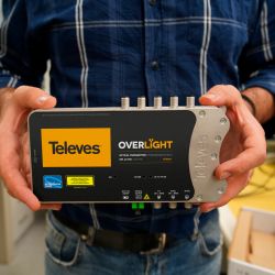 CWDM Optical Overlight Módulo Transmissor SC/APC 9dBm 64 usuários 3e: 2 Sat – RF(Terr.), 1s Sat+Terr Televes