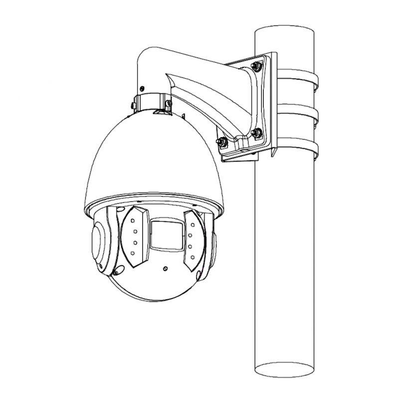 Dahua PFA150-B Adaptador De Poste Para PFBx PFAx Color Black