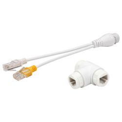 POE-DUAL-SINGLE-RJ45 - Combinador y separador Poe RJ45, Color blanco