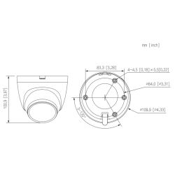 Dahua HAC-HDW2501TQ-A-0280B-S2 Dôme HDCVI 4IN1 5M WDR Starlight…