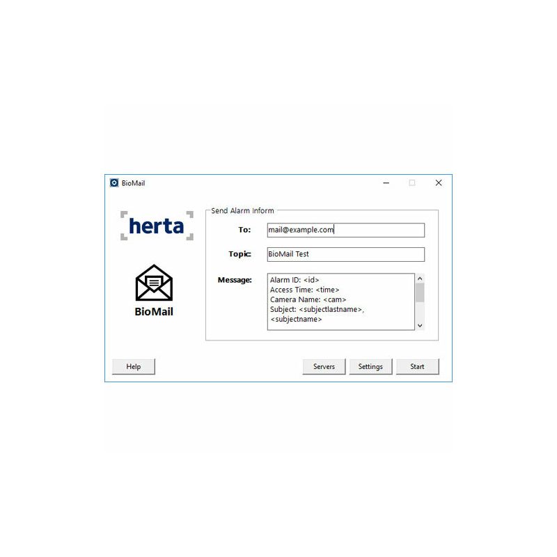 Herta BIOMAIL HERTA. Module for sending alarms via email