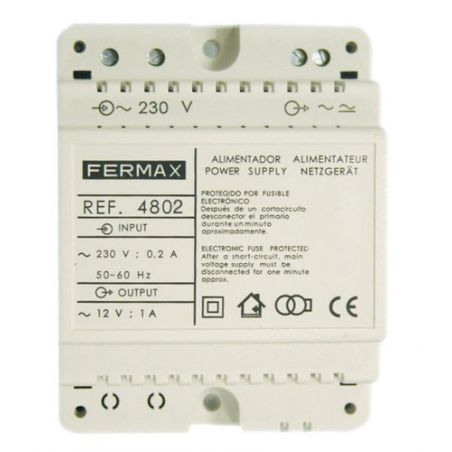 Fermax 4802 FONTE DE ALIMENTAÇÃO DIN4 230VAC/12VAC-1A