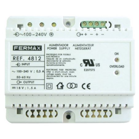 Fermax 4812 FONTE DE ALIMENTAÇÃO DIN6 100-240VAC/18VDC-1,5A