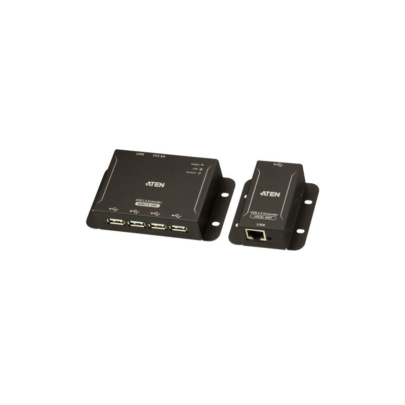 ATEN UCE3250-AT-G El extensor USB 2.0 Cat 5 de 4 puertos UCE3250 es un dispositivo de dos unidades…