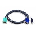 ATEN 2L-5202U Attention AT-2L5202U. Cable length: 1.8 m, Video port type: VGA, Product colour: Black