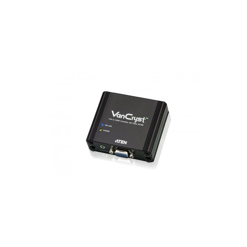 ATEN VC180-AT-G El VC180 es un convertidor de VGA a HDMI con transmisión del sonido que le permite…