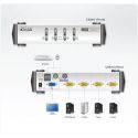 ATEN CS84U-AT Features . - One PS/2-USB VGA console controls four computers with VGA displays