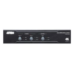 ATEN VM0202HB-AT-G The VM0202HB is a 2 x 2 true 4K HDMI matrix switch with audio de-embedder