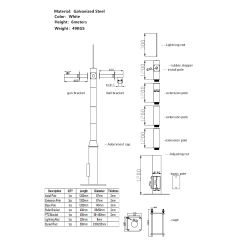 POLE-600-D - Poste para CCTV, 6 metros de altura, Fabricado en…