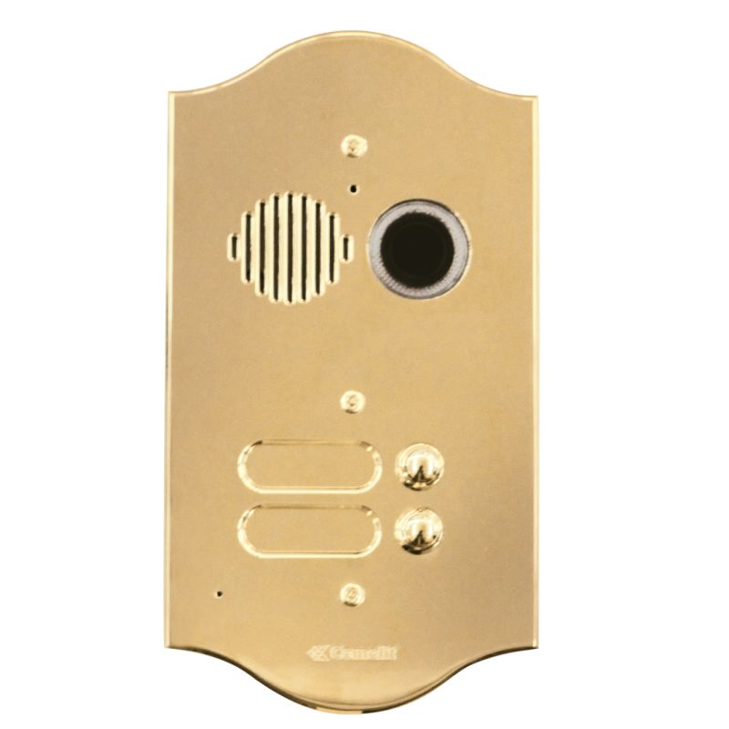 Comelit comelit-3210/2/R AUDIO/VIDEO PLATE WITH 10 BUTTONS ROMA SERIES BRASS 2 COLUM