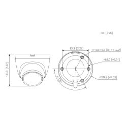 Dahua IPC-HDW2241T-S-0280B Dôme IP H265 2M DN WDR 3DNR…