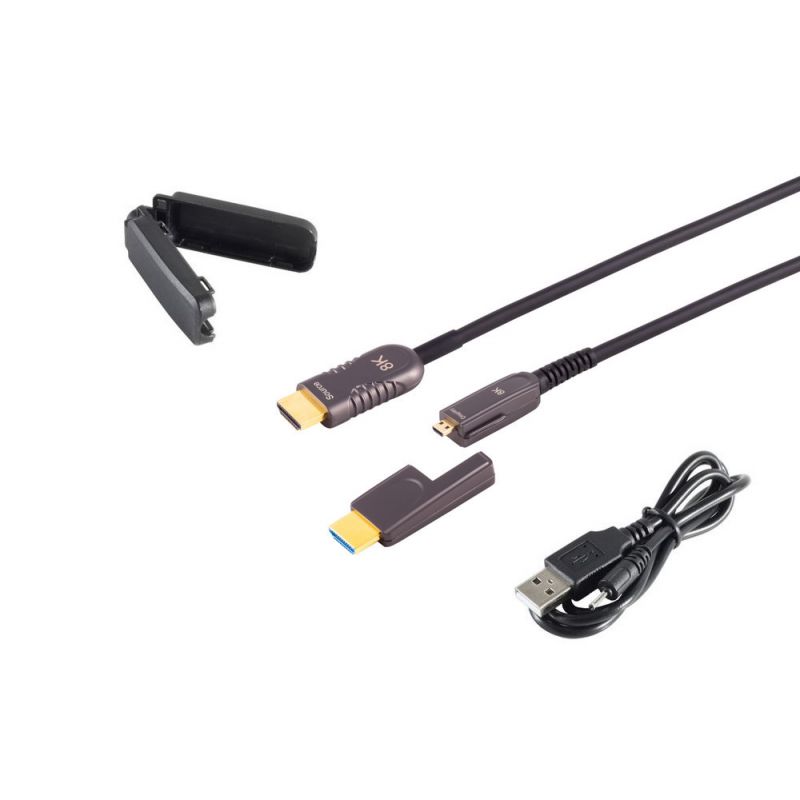 Set de cables de instalación óptica HDMI, 10K, 7.5m