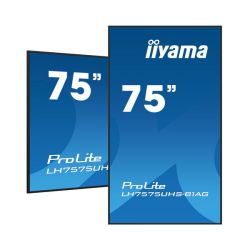 IIYAMA LH7575UHS-B1AG Tela profissional UHD 4K de 75" para sinalização digital 24 horas por dia,…