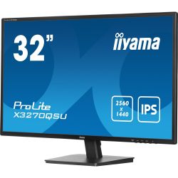 IIYAMA X3270QSU-B1 MONITEUR IIYAMA 32", PANNEAU IPS 1HDMI, 1DP, 3X3.2, 100HZ, HAUT-PARLEURS, SORTIE…