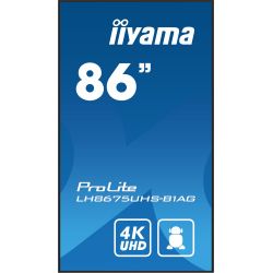 IIYAMA LH8675UHS-B1AG iiyama ProLite. Design do produto: Tela plana para sinalização digital