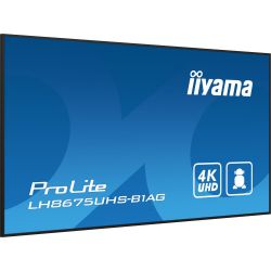 IIYAMA LH8675UHS-B1AG iiyama ProLite. Design do produto: Tela plana para sinalização digital