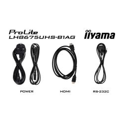 IIYAMA LH8675UHS-B1AG iiyama ProLite. Design do produto: Tela plana para sinalização digital