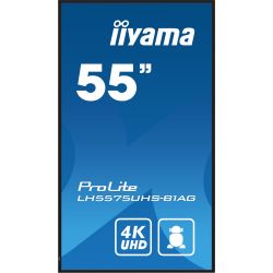 IIYAMA LH5575UHS-B1AG iiyama ProLite. Design do produto: Tela plana para sinalização digital