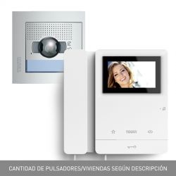 Tegui 378112. Kit d'interphone vidéo 2 fils pour maison bifamiliale, avec deux moniteurs SÉRIE 8 avec combiné…