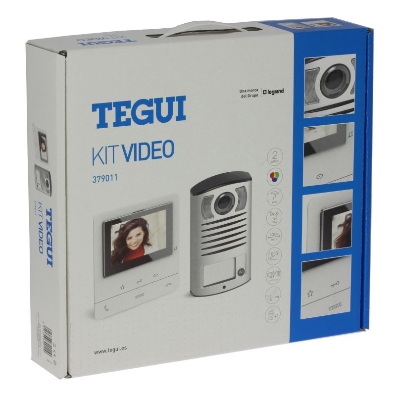 Tegui 379011. Single-family hands-free kit with CLASSE 100V16B monitor and LINE 2000 monobloc push-button…