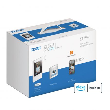 Tegui 376181. Kit Vídeo Porteiro mãos-livres 2 fios/WiFi com assistente de voz Amazon Alexa integrado com…