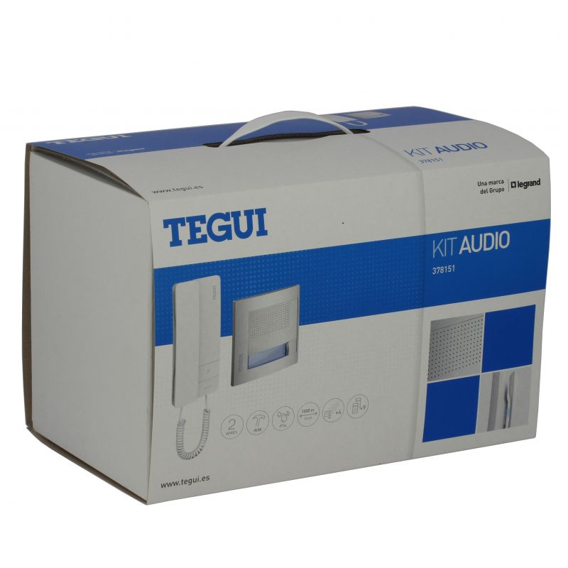 Tegui 378151. Kit d'interphonie 2 fils pour maison unifamiliale composé d'un téléphone SERIE 8 pour…