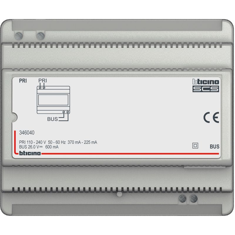 Bticino 346040. 2-wire audio feeder. 2 wires with a maximum of 56 internal positions. Input: 230V, 50/60Hz