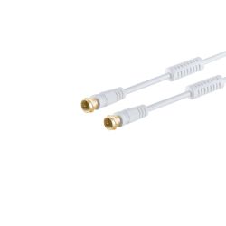 Cable de antena con conectores F macho dorado 2.5m alta calidad