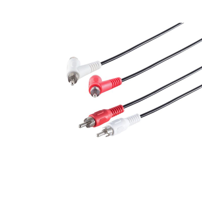 Audio cable 2 RCA plugs/2 RCA jacks (family) – 2 RCA plugs 1.5m