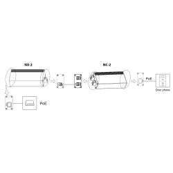 Akuvox AK-NX-2 - IP converter kit to 2 wires, 1 group of 2 strands, 1…