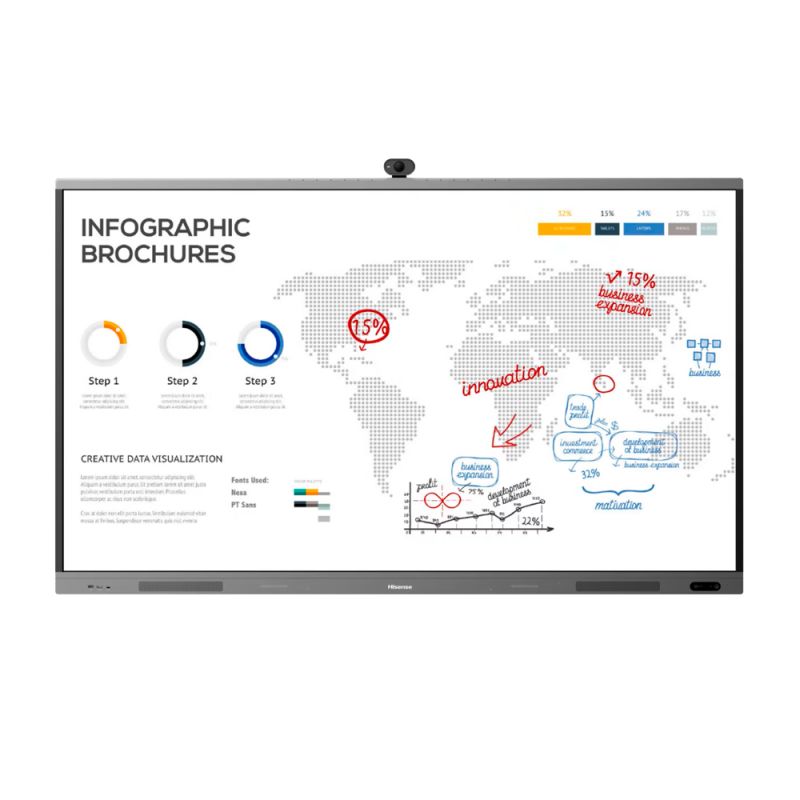 Hisense HIS-86WR6BE-CAM - Pantalla interactiva HISENSE 86\" 4K, Transmisión…