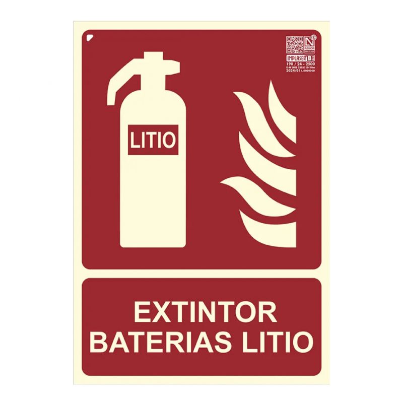 Implaser EX232N-A4 Lithium battery fire extinguisher sign…