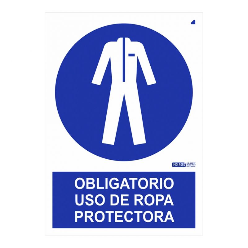 Implaser OB29-A4 Señal obligatorio uso de ropa protectora…