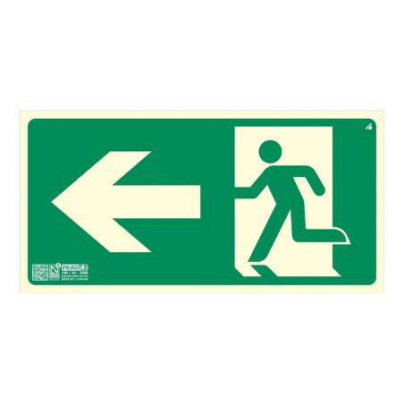 Implaser EV356N Left exit sign 32x16cm